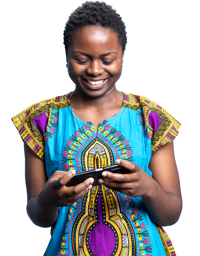 A woman watching HabaliTVmax